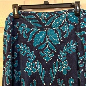 Two toned Blue, and White Tommy Bahama Floral Skirt